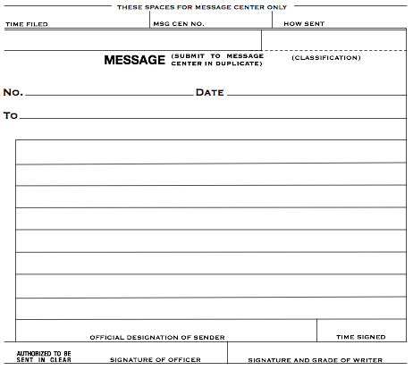 M-210 Message Form (reproduction)