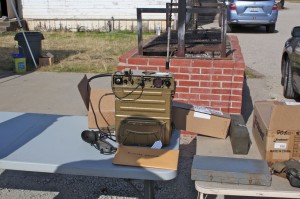 Russian R-107M Transceiver on Bjorn Forsburg SM5UR's swap table.