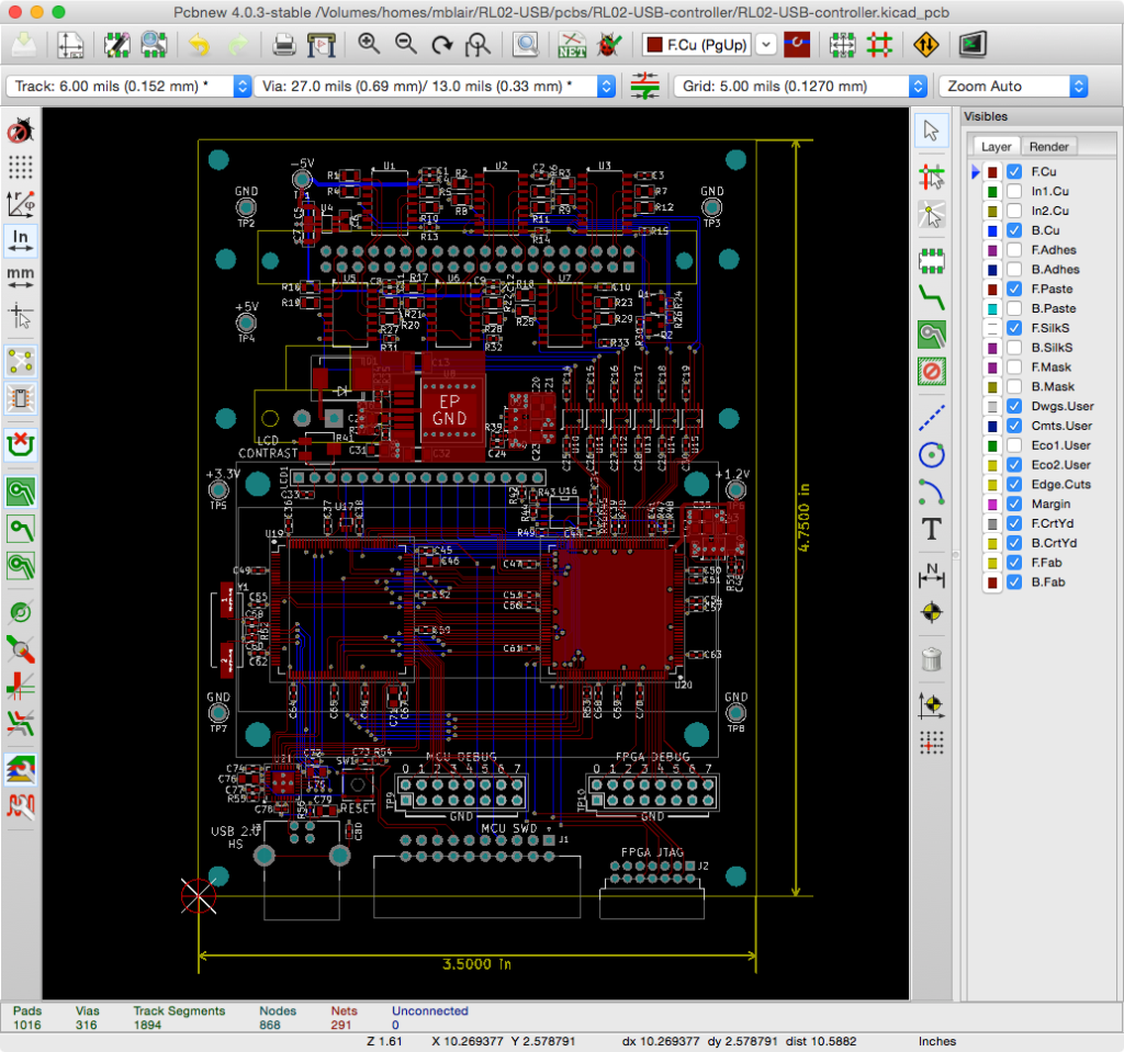 RL02-USB Routed PCB